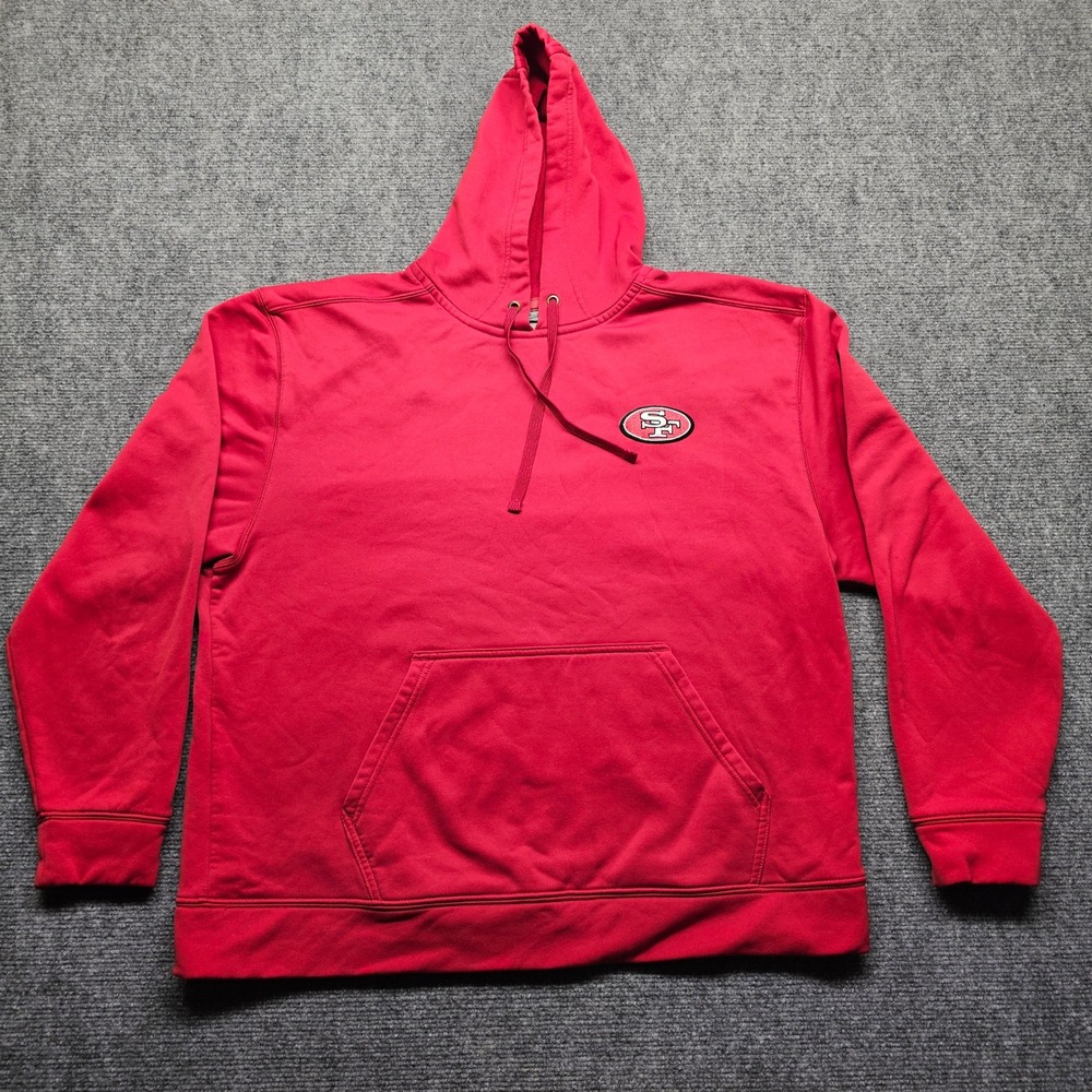 Champion San Francisco 49ers Red Fleece Hoodie Sweatshirt Mens Large S9028-AJZ